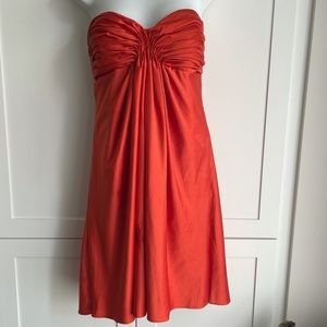 Strapless Ruched Knee-Length Dress